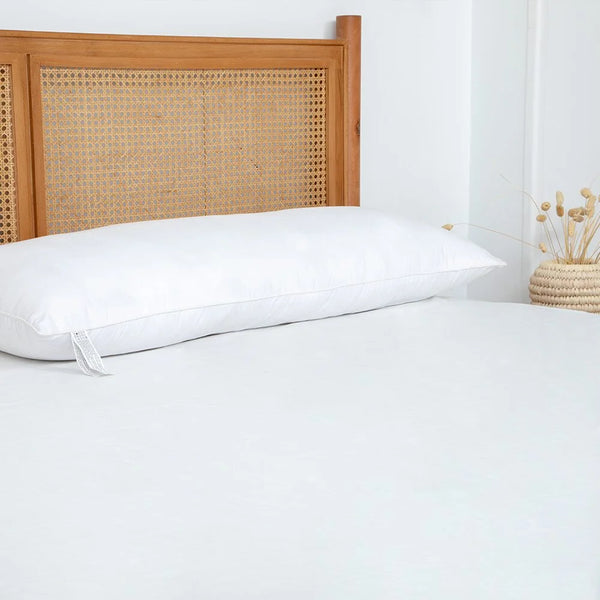 Long Hotel Pillow - Poly Down - White - Multiple Sizes