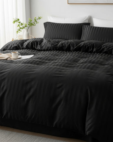 طقم كفر لحاف فندقي قطني فاخر مع 2 كيس خدادية