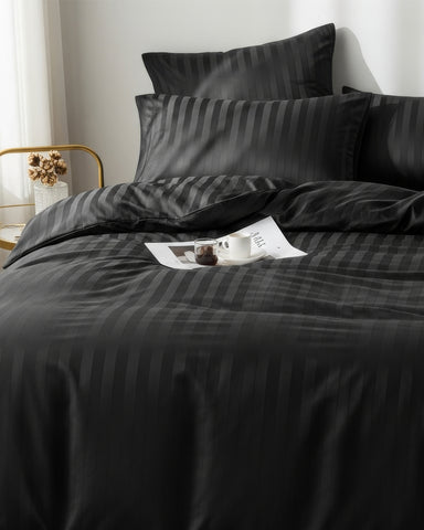 طقم كفر لحاف فندقي قطني فاخر مع 2 كيس خدادية