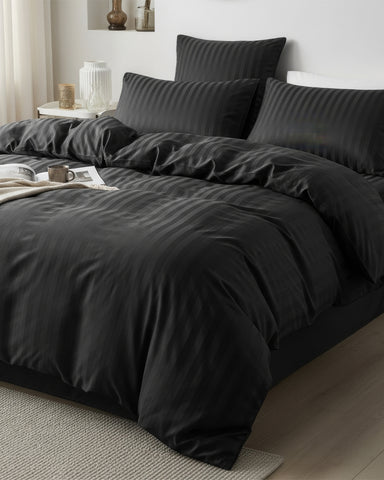 طقم كفر لحاف فندقي قطني فاخر مع 2 كيس خدادية