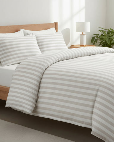 طقم كفر لحاف فندقي قطني فاخر مع 2 كيس خدادية