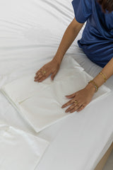 طقم ملاية كلاودي قطن 100% | 3 قطع | 300 خيط / ابيض